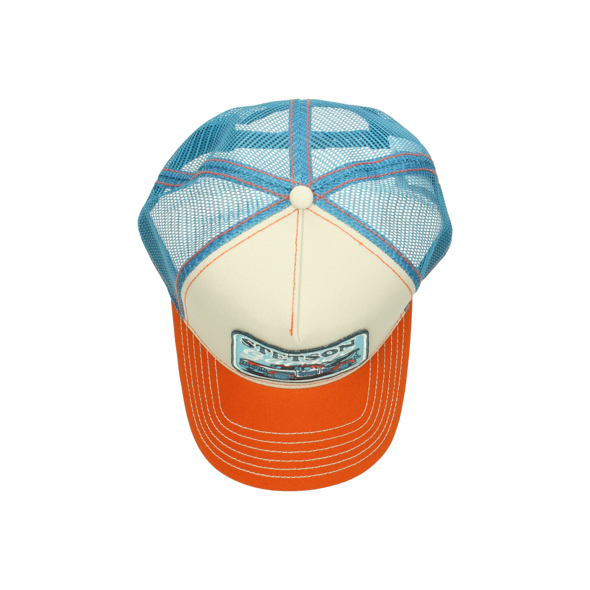 Stetson's Garage trucker cap blue orange