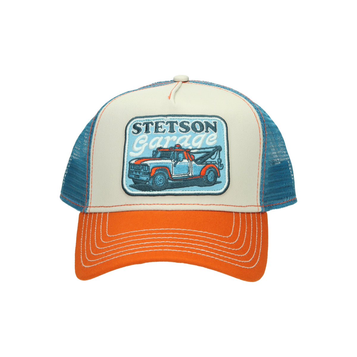 Stetson's Garage trucker cap blue orange