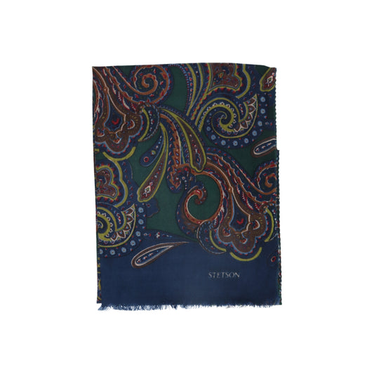 Scarf Wool Paisley dark green