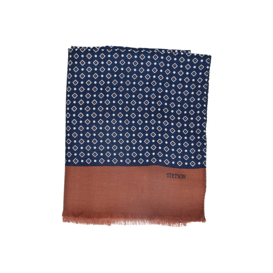 Scarf Wool/Silk Geometrics blue