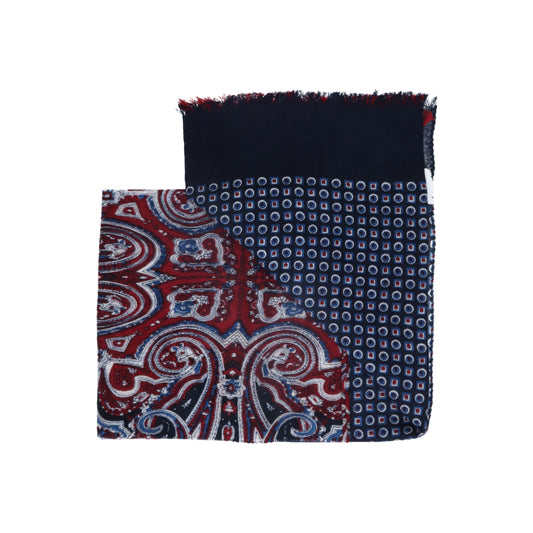 Scarf Wool Paisley Patch royal blue