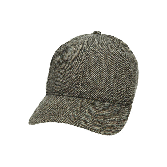 Baseball Cap Wool Herringbone herringbone-grey mottled