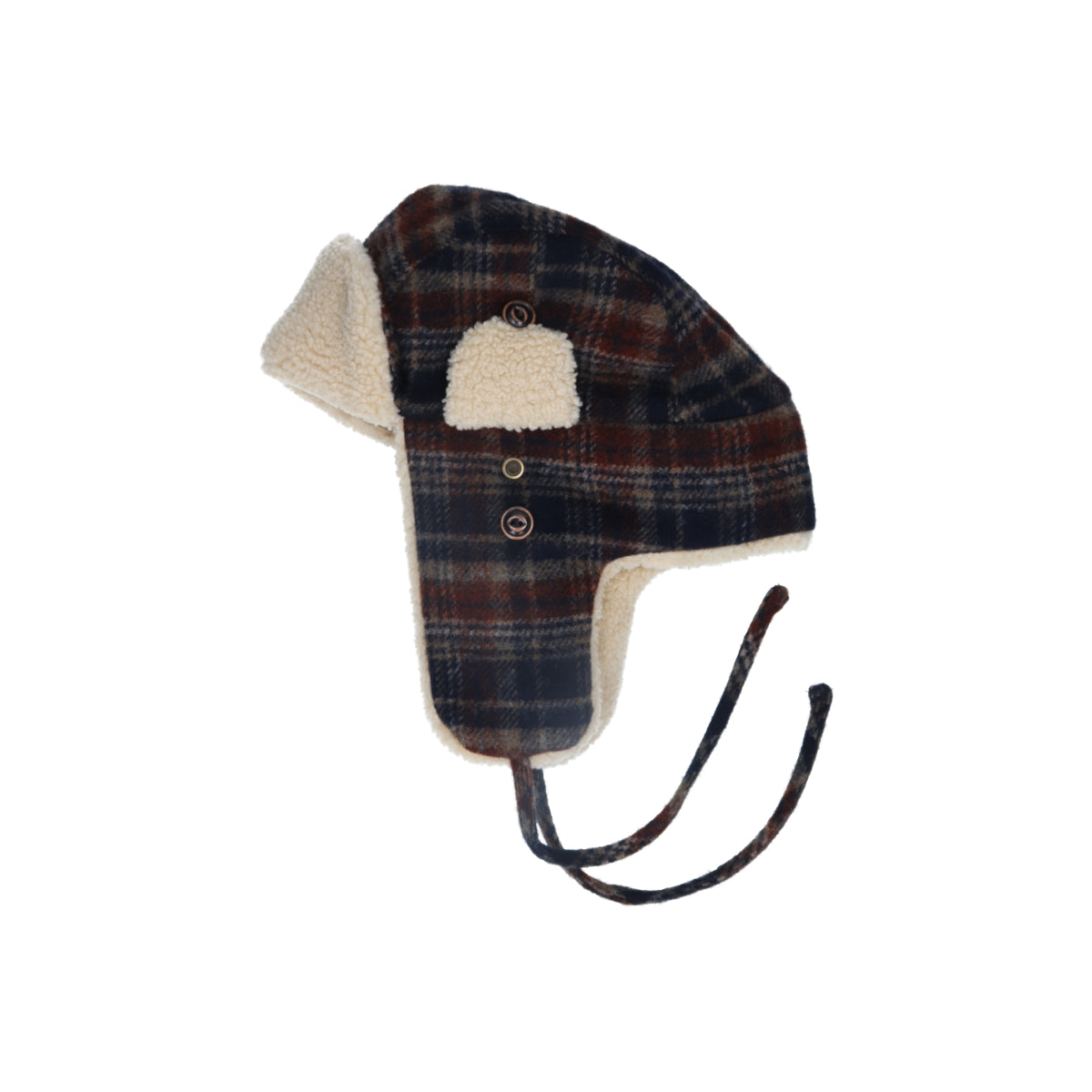 Bomber Cap Wool Check 228 brown blue